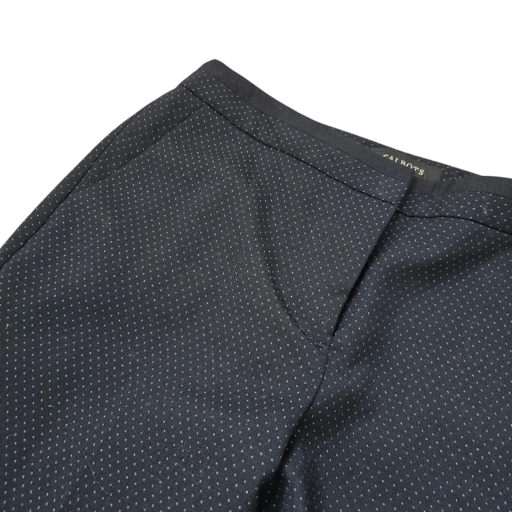 Talbots Micro Dot Midnight Blue Straight Leg Trousers